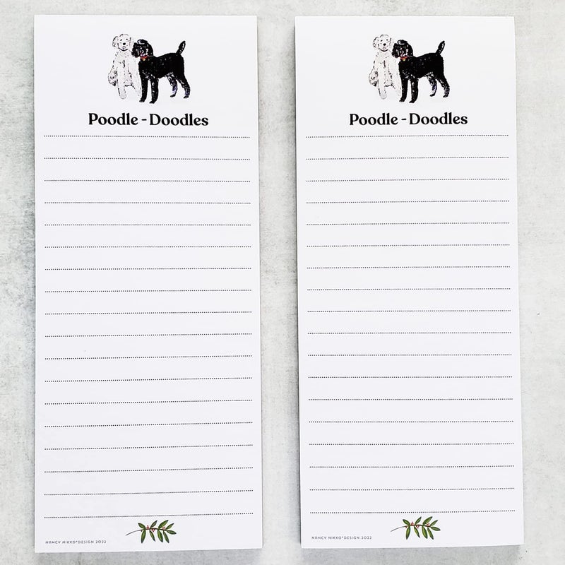 Nancy Nikko POODLE Refrigerator Notepads - SET OF TWO PADS - Image 1